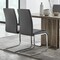 Armen Living Amanda Contemporary Side Chair in Gray Faux Leather and Chrome Finish, PK2 LCAMSIGR - alternate 3